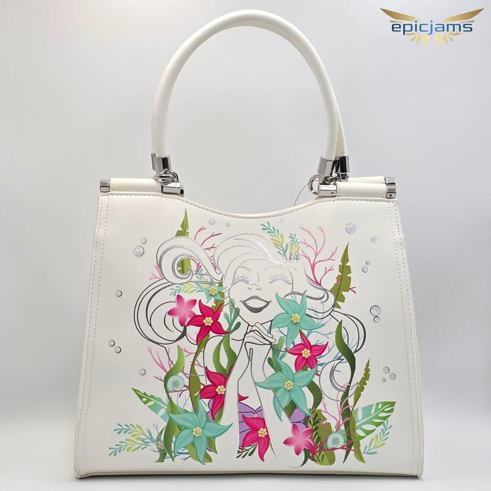 Disney The Little Mermaid Floral Purse Handbag New
